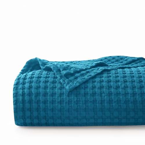 CHUFFED 100% Baumwolle Decke 150x 200 cm, Weiche und Atmungsaktive Tagesdecke, Waffelmuster Leichte Decke als Sofadecke Couchdecke, Weich Kuschelige Wohndecke Wohnzimmer, Bay Blue CHUFFED 100% Baumwolle Decke 150x 200 cm, Weiche und Atmungsaktive Tagesdecke, Waffelmuster Leichte Decke als Sofadecke Couchdecke, Weich Kuschelige Wohndecke Wohnzimmer, Bay Blue von CHUFFED