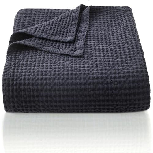 CHUFFED Waffeldecke, King-Size-Größe, 267 x 228 cm, Plüsch-Milchsamt und wendbares Waffelgewebe, kein Ausfallen, kein Pilling, gemütliche, weiche Winterdecke für Bett, Couch, Sofa, Dunkelgrau, 267 x von CHUFFED