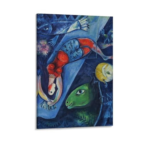 CHUHUAN Blauer Zirkus Marc Chagall Maler-Poster, Wandkunst, Bild, Malerei, Poster, Poster, Kunstwerke, Raumdekoration, 30 x 45 cm von CHUHUAN