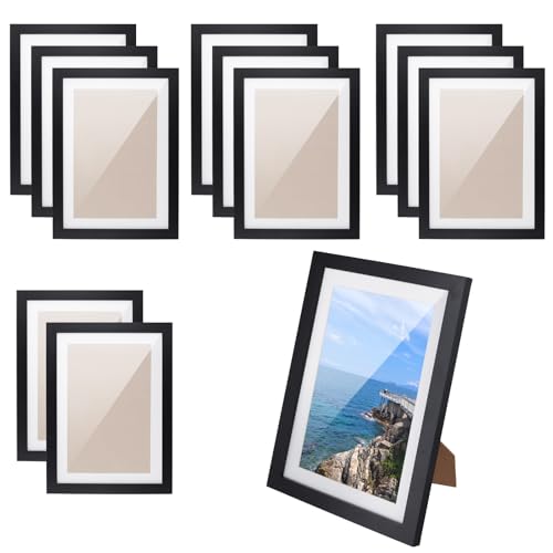 CHUIFAI 12 Stück Bilderrahmen Schwarz 12x15,9 cm, Fotorahmen mit weiß Passepartout Karton 8,9 x 12.7 cm für Wanddekoration oder Tischgestaltung, Horizontal oder Vertikal CHUIFAI 12 Stück Bilderrahmen Schwarz 12x15,9 cm, Fotorahmen mit weiß Passepartout Karton 8,9 x 12.7 cm für Wanddekoration oder Tischgestaltung, Horizontal oder Vertikal von CHUIFAI