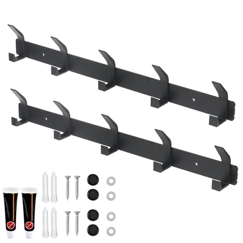 CHUIFAI 2 Stück Garderobenhaken Schwarz 43 cm Lang, Garderobenleiste mit 5 Haken, Garderobe Kleiderhaken Wand, Garderobe Hakenleiste für Bad, Dusche, Schlafzimmer, Küche CHUIFAI 2 Stück Garderobenhaken Schwarz 43 cm Lang, Garderobenleiste mit 5 Haken, Garderobe Kleiderhaken Wand, Garderobe Hakenleiste für Bad, Dusche, Schlafzimmer, Küche von CHUIFAI