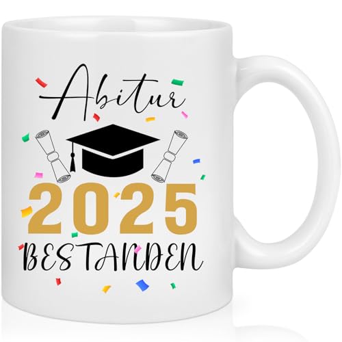 CHUIN DRUCK Abitur Geschenk Tasse Lustige Abi Geschenke zum Abitur 2025 Geschenk zur bestandenen Prüfung Kaffeetasse Abschlussgeschenk für Abiturient & Abiturientin zum Abschluss, 320ml Weiß CHUIN DRUCK Abitur Geschenk Tasse Lustige Abi Geschenke zum Abitur 2025 Geschenk zur bestandenen Prüfung Kaffeetasse Abschlussgeschenk für Abiturient & Abiturientin zum Abschluss, 320ml Weiß von CHUIN DRUCK