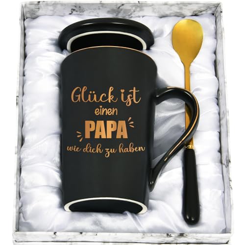 CHUIN DRUCK Kaffeetasse Geschenke für Papa zum Geburtstag Vatertagsgeschenk Tasse Glück ist eine Papa wie dich zu haben Geschenkidee Tasse Geschenk Weihnachtsgeschenke, 400ml Schwarz CHUIN DRUCK Kaffeetasse Geschenke für Papa zum Geburtstag Vatertagsgeschenk Tasse Glück ist eine Papa wie dich zu haben Geschenkidee Tasse Geschenk Weihnachtsgeschenke, 400ml Schwarz von CHUIN DRUCK