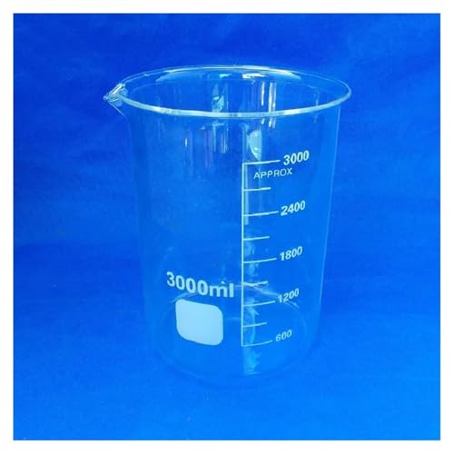 1 STÜCKE 3000 ml Becherglas Laborbedarf Laborglas Transparent Becher Verdickt Mit Ausguss von CHUIXISH
