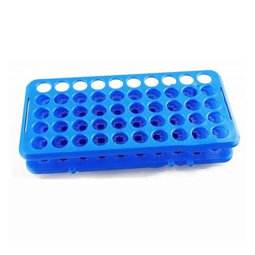 1 stücke Labor Kunststoff 50 löcher Rohr Rack Mit Silikon Dichtung Rohr Stander Rohr Halter Loch Größe 18mm(Blue) von CHUIXISH