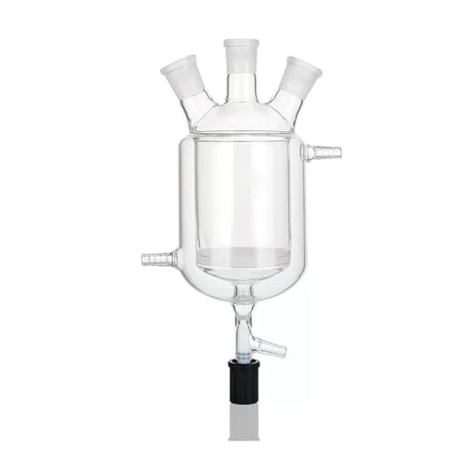 100–2000 ml Labor-Ummantelte Dreihals-Vakuumkolbenflasche, doppelschichtige Reaktionsflasche(2000ml 24x29x24) von CHUIXISH