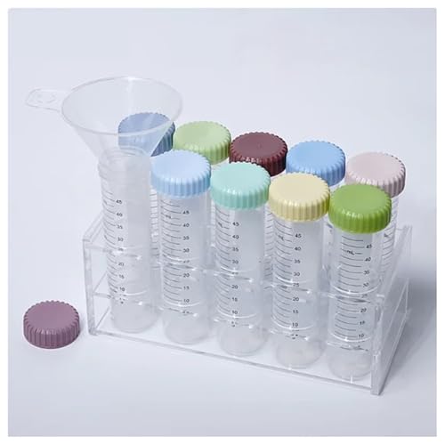 10PCS Kunststoff Zentrifuge Rohr 50ml Skala Rohr Samen Flasche Ausgestattet Mit Acryl Halterung(Type A) von CHUIXISH