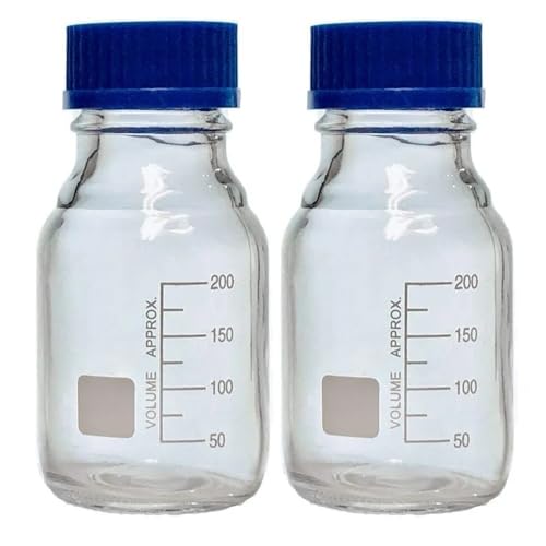 2 stücke 50 ml/100 ml/250 ml/500 ml Glas Runde Flaschen Mit GL45 Schraube Kappe(250ml) von CHUIXISH