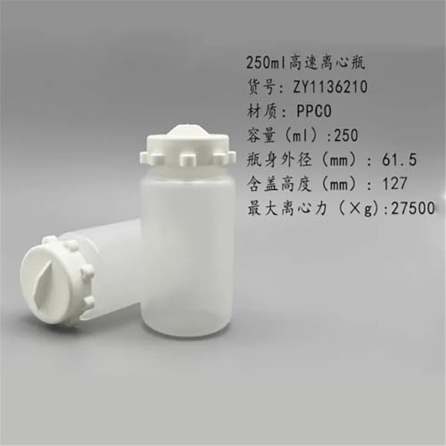 250 ml Zentrifugalflasche Hochgeschwindigkeits-Zentrifugal-Universalprobenfläschchen 27500 x g(61.5X132mm) von CHUIXISH