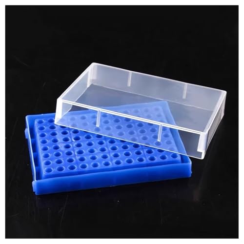 5 stücke 96 Steckdosen Kunststoff Zentrifugenröhrchen Rack Mit Transparent 0,2 ML Zentrifugenröhrchen Halter Labor Liefert(Blue 5pcs) von CHUIXISH