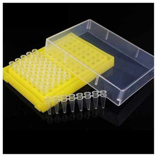 5 stücke 96 Steckdosen Kunststoff Zentrifugenröhrchen Rack Mit Transparent 0,2 ML Zentrifugenröhrchen Halter Labor Liefert(Yellow 5pcs) von CHUIXISH