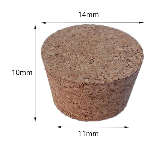 50 stücke Top DIA 13mm Bis 39mm Holz Kork Labor Rohr Stecker Wesentliche Kleine Glas Flasche Stopper(14x11x10mm) von CHUIXISH