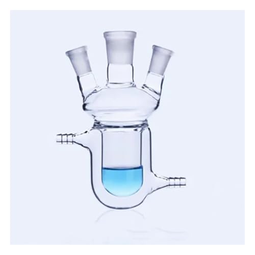 Dreihals-Ummantelter Reaktions-Doppelschicht-Glasreaktor Laborreaktor 50/100/150/250/500ml(50ml 19X19X19) von CHUIXISH