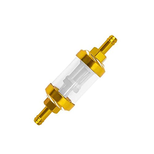 Ersatzteil für Vergaser Vergaser Teile Kraftstofffilter Benzin Diesel Inline Racing Universalzubehör 8mm 5/16 Aluminium for Roller Motorradzubehör(Golden) von CHUIXISH