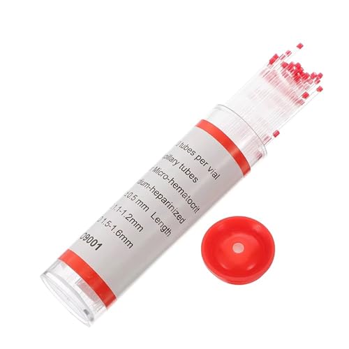 Glaskapillare Hämatokrit-Schläuche Rohr Kapillare Sets Probe Labor Glaswaren Experimentelle(Red-100Pcs) von CHUIXISH