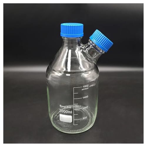 Mit 2 Schraubdeckeln GL45mm Borosilikatglas 3.3 Graduierung Probenfläschchen Kunststoffdeckel(5000mL) von CHUIXISH