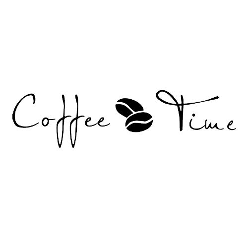 CoffeeTime Wandtattoo, Motiv: Kaffee, englischer Schriftzug, Vinyl, abnehmbar, für Schlafzimmer, Wohnzimmer, Büro, Zuhause, Fenster, Tür von CHULAI