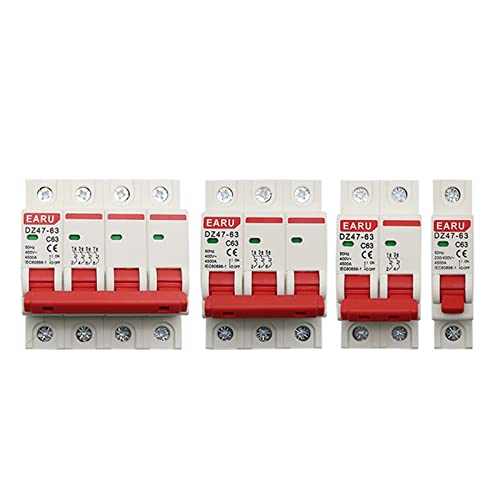 5 STÜCKE DZ47 1-4 Pole 3A/6A/10A/16A/20A/32A/40A/50A/63A 400 V C Typ Mini-leistungsschalter MCB 35 mm Din-schiene Montieren Schaltvermögen 6KA(6 Years,4) von CHULKJFX