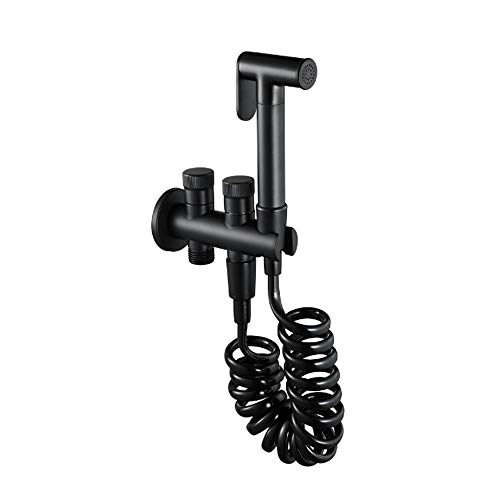 Badezimmer-Wasserhahn mit einstellbarer Druckregelung, Schwarz, tragbares Hand-Toilettensprühgerät for die Toilette, einfach zu installieren Badezimmer-Wasserhahn mit einstellbarer Druckregelung, Schwarz, tragbares Hand-Toilettensprühgerät for die Toilette, einfach zu installieren von CHULKJFX