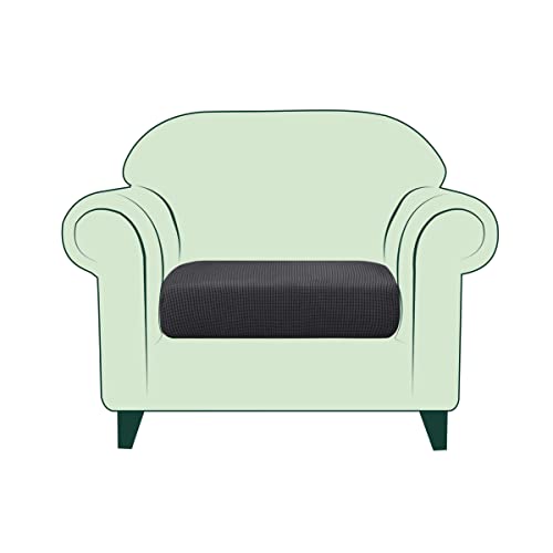 CHUN YI 1-Stück Sofa Kissenbezüge Stretch Sitzkissenschutz Elastischer Husse Überzug für Sofa Sitzkissen rutschfest Stoff Möbelschutz(1-Sitzer,Grau) von CHUN YI
