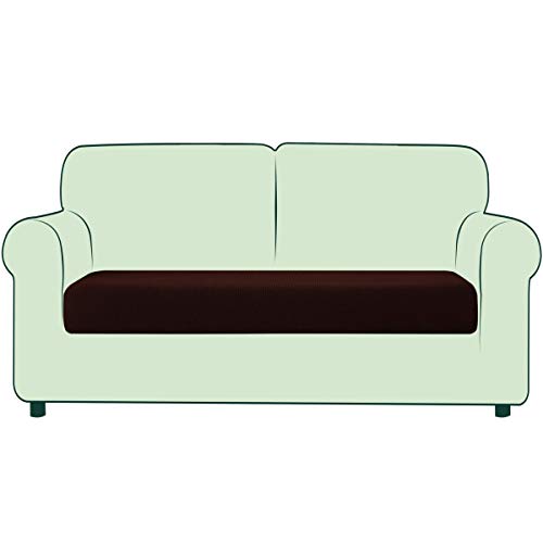 CHUN YI 1-Stück Sofa Kissenbezüge Stretch Sitzkissenschutz Elastischer Husse Überzug für Sofa Sitzkissen rutschfest Stoff Möbelschutz(2-Sitzer,Schokolade) von CHUN YI