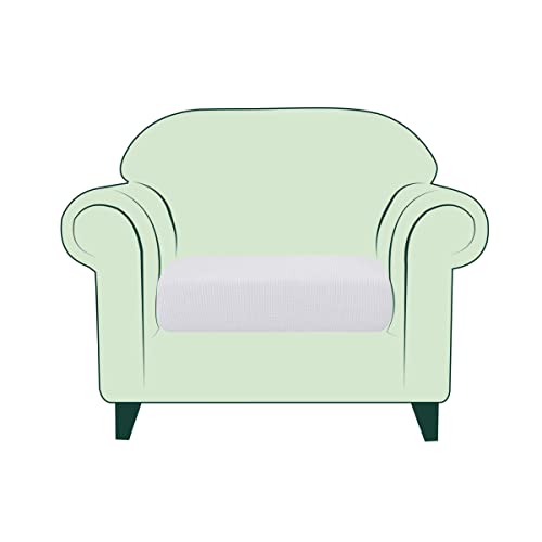 CHUN YI 1-Stück Sofa Kissenbezüge Stretch Sitzkissenschutz Elastischer Husse Überzug für Sofa Sitzkissen rutschfest Stoff Möbelschutz(1-Sitzer,Reinweiß) von CHUN YI