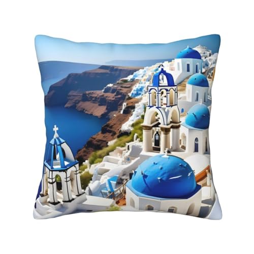 CHUNMINW Kissenbezug mit griechischem Insel- und Meerblick-Druck, weich, quadratisch, Heimdekoration, Einzelbett, 30,5 x 30,5 cm CHUNMINW Kissenbezug mit griechischem Insel- und Meerblick-Druck, weich, quadratisch, Heimdekoration, Einzelbett, 30,5 x 30,5 cm von CHUNMINW