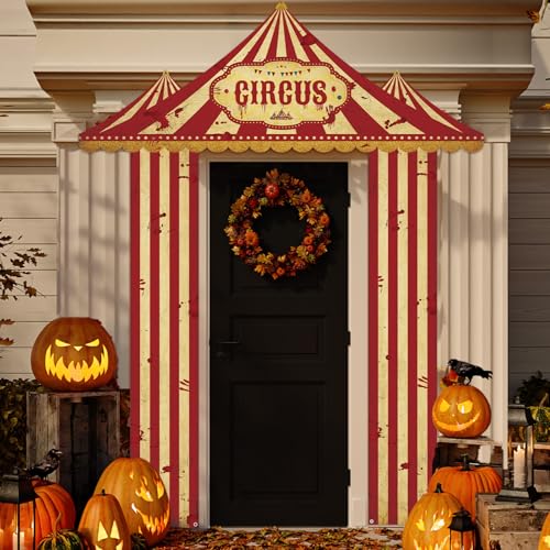 Chunnin Halloween Karneval Dekorationen Zirkus Party Markise Gruseliger Horror Zirkus Weiß und Rot Gestreift Veranda Banner Gruselig Karneval Zelt für Halloween Abend Zirkus Thema Party Foto Chunnin Halloween Karneval Dekorationen Zirkus Party Markise Gruseliger Horror Zirkus Weiß und Rot Gestreift Veranda Banner Gruselig Karneval Zelt für Halloween Abend Zirkus Thema Party Foto von CHUNNIN