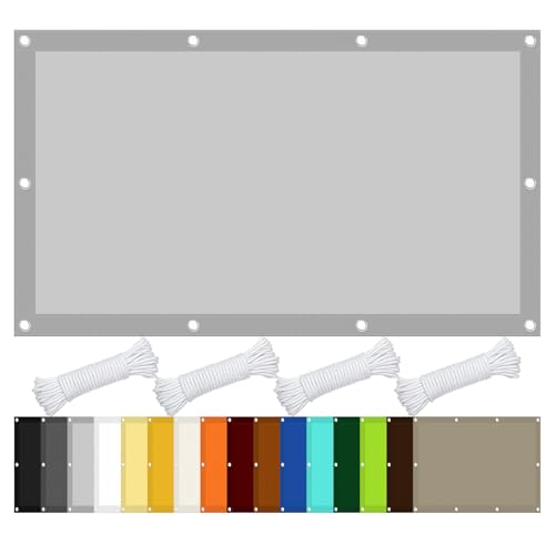 Sonnenschutz Quadrat 210 x 350 cm Wasserabweisend Imprägniert 98% Uv-Block Shades Segel Markise Leicht Und Haltbarkeit für Balkon Garten Terrasse, Hellgrau von CHUNRONG