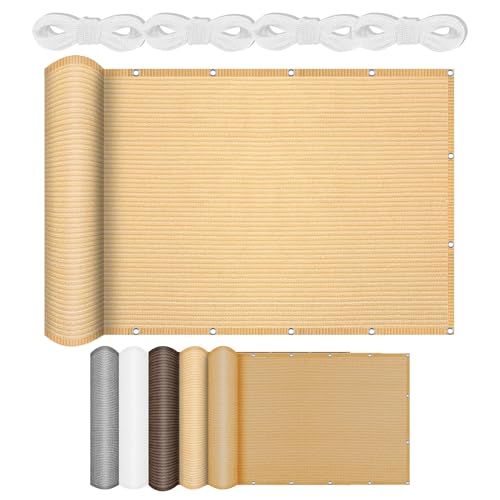 Sonnensegel Balkon 220 x 515 cm Rechteckig Atmungsaktiv 98% UV Schutz Schattenspender Schattensegel Vielen Größen mit Spannseilen für Garten Terrasse, Creme Farben Sonnensegel Balkon 220 x 515 cm Rechteckig Atmungsaktiv 98% UV Schutz Schattenspender Schattensegel Vielen Größen mit Spannseilen für Garten Terrasse, Creme Farben von CHUNRONG