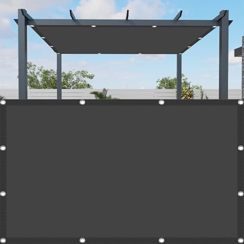 Sunsail Wasserdicht Rechteckig 2.6 x 4.5 m Windabweisend Reißfest UV Schutz Sichtschutz Tarp mit Ösen Und Befestigungsseile für Außenbereich Garten, Dunkelgrau von CHUNRONG