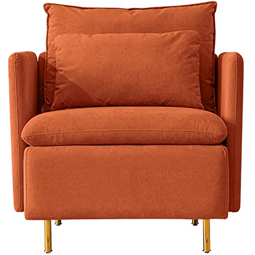 CHUNTIANMEI Einzelsofa Ohrensessel Der perfekte Polstersessel Belastbarer Loungesessel mit Metallbeinen für entspannte, Lange Fernseh und Leseabende,Orange von CHUNTIANMEI