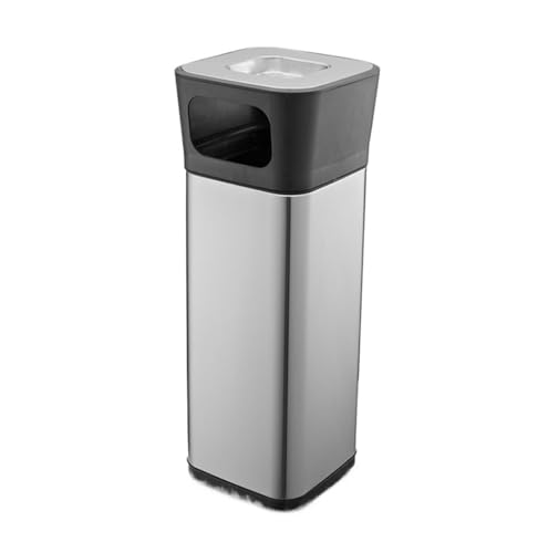 CHUNXVLI Kommerzieller Mülleimer, vertikaler Zigaretten-Mülleimer, Rauchsäule, Edelstahl, bodenstehend, Aschenbecher, kommerziell für Restaurant, Garten (62,5 x 28 x 28 cm) von CHUNXVLI