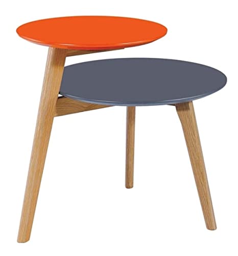 CHUNXVLI Teetisch Wohnzimmertisch Massivholz Couchtisch Nordischer Einfacher Doppel-Couchtisch Rund Sofa Beistelltisch Beistelltisch Wohnzimmer Teetisch Für Home Office Möbel (B) von CHUNXVLI