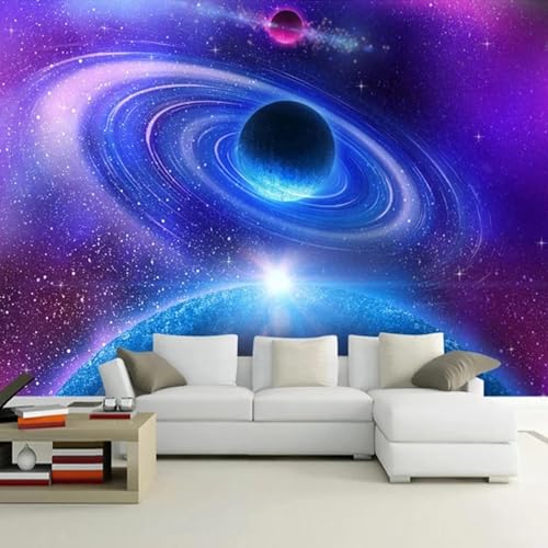 3d Wandbild Tapete Wohnzimmer Schlafzimmer moderne Raum Mond Universum Fototapete Wanddekoration Wandmalerei von CHUNYAGOK