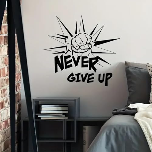 Aufkleber „Never Give Up“, Zitat, Wandaufkleber, Textdesign, Vinyl-Aufkleber, motivierender Wandaufkleber, geeignet für das Leben im Schlafzimmer und im Klassenzimmer Aufkleber „Never Give Up“, Zitat, Wandaufkleber, Textdesign, Vinyl-Aufkleber, motivierender Wandaufkleber, geeignet für das Leben im Schlafzimmer und im Klassenzimmer von CHUNYAGOK