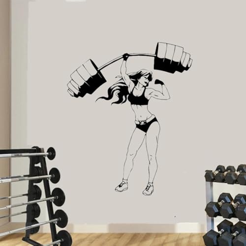 Bodybuilder Fitnessstudio Fitness Aufkleber Trainer Sport Muskel Frau Wandaufkleber Vinyl Aufkleber Wandbild dekorative Kunst von CHUNYAGOK