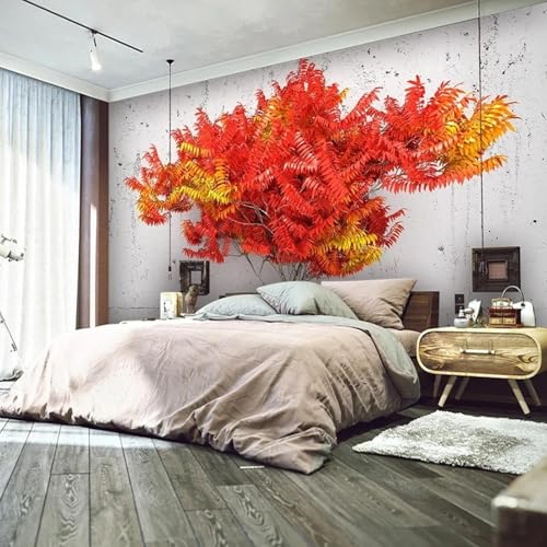CHUNYAGOK 3d foto tapete wandbild rote pflanze blätter malerei wohnzimmer schlafzimmer tapete hause dekoration von CHUNYAGOK