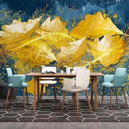 CHUNYAGOK 3d tapete gold blatt ölgemälde moderne wandbild tapete wohnzimmer schlafzimmer kreative hause dekoration von CHUNYAGOK