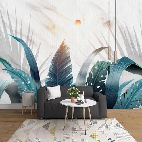 CHUNYAGOK Nordic regenwald marmor blatt sonne wandbild wohnzimmer zimmer dekoration 3d tapete wand tapete von CHUNYAGOK
