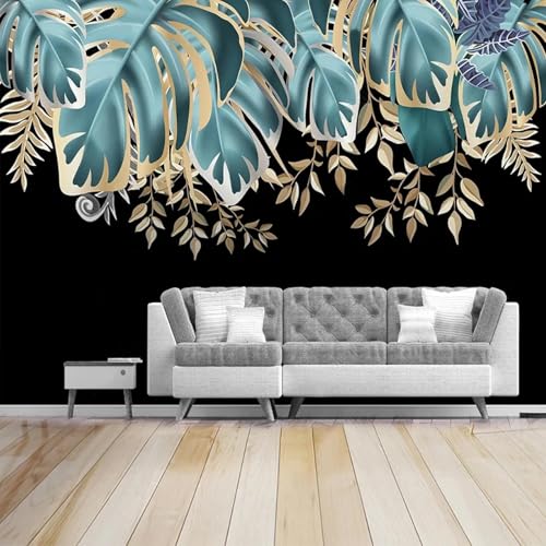 CHUNYAGOK Tapete moderne nordische Stil 3D goldene tropische Pflanze Wandbild Wohnzimmer Wanddekoration Malerei von CHUNYAGOK