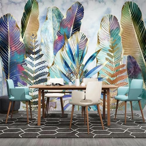 Tropische Pflanze Blätter Bananenblätter Wandbild Tapete Wand Tuch Fototapete Wohnzimmer Schlafzimmer 3d von CHUNYAGOK