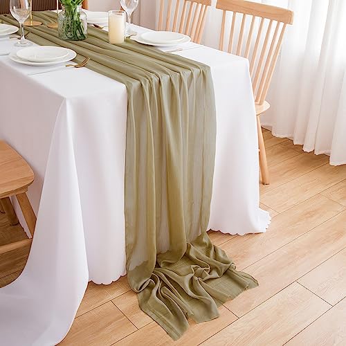 CHUQING Tischläufer Chiffon Tischläufer Hochzeit Stoff Tischband für Hochzeiten, Kommunionen, Taufen und Allen Feierlichkeiten Maße: 300 x 70 cm von CHUQING