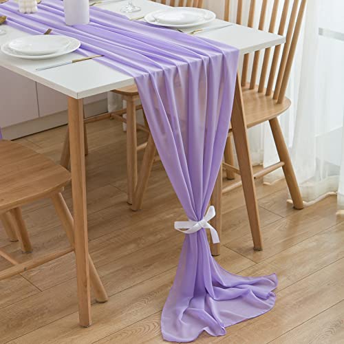 CHUQING Tischläufer Lila Chiffon Tischband 70cmx3m Tischband Hochzeit für Geburtstage,Kommunion,Feier,Party von CHUQING