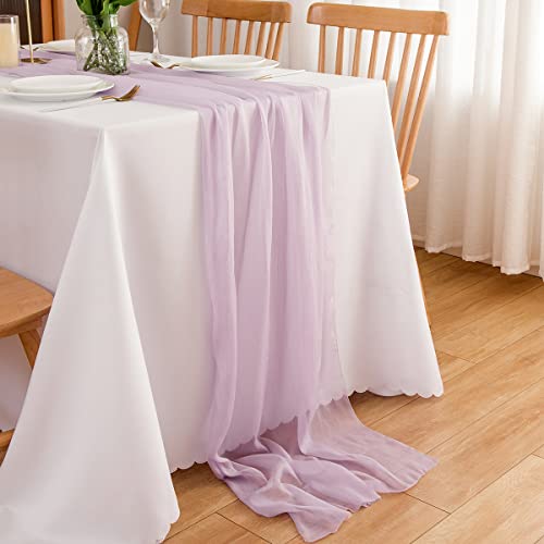 CHUQING Tischläufer Lila Chiffon Tischband 70cmx3m Tischdeko Hochzeit für Geburtstage,Kommunion,Feier,Party von CHUQING