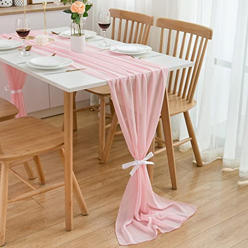 CHUQING Tischläufer Chiffon Tischdeko Hochzeit Tischläufer Tischdekoration 300cm Modern Table Runner von CHUQING