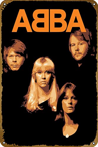 ABBA Music Band Classic Music Plakette Poster Metall Blechschild 20,3 x 30,5 cm Vintage Retro Wanddekoration von CHUUIIGO