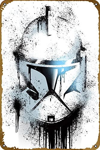 Clone Trooper Helm Poster TV-Show, Retro-Blechschild, langlebig, Wandkunst, Dekor, Film, Metallschild, Zuhause, Vintage, Schlafzimmer, Dekoration, Schild, 20,3 x 30,5 cm von CHUUIIGO