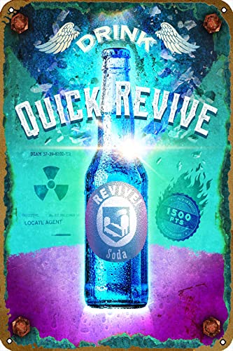 Quick Revive Poster Videospiel Metall-Blechschild Gaming Coole Wanddekoration Geschenke für Gamer 30,5 x 20,3 cm von CHUUIIGO