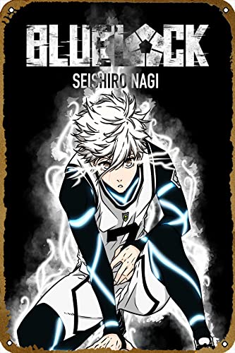 Seishiro Nagi Blue Lock Sport Poster Metallschild Blechschild Retro Wanddekoration für 30,5 x 20,3 cm Metallschild von CHUUIIGO